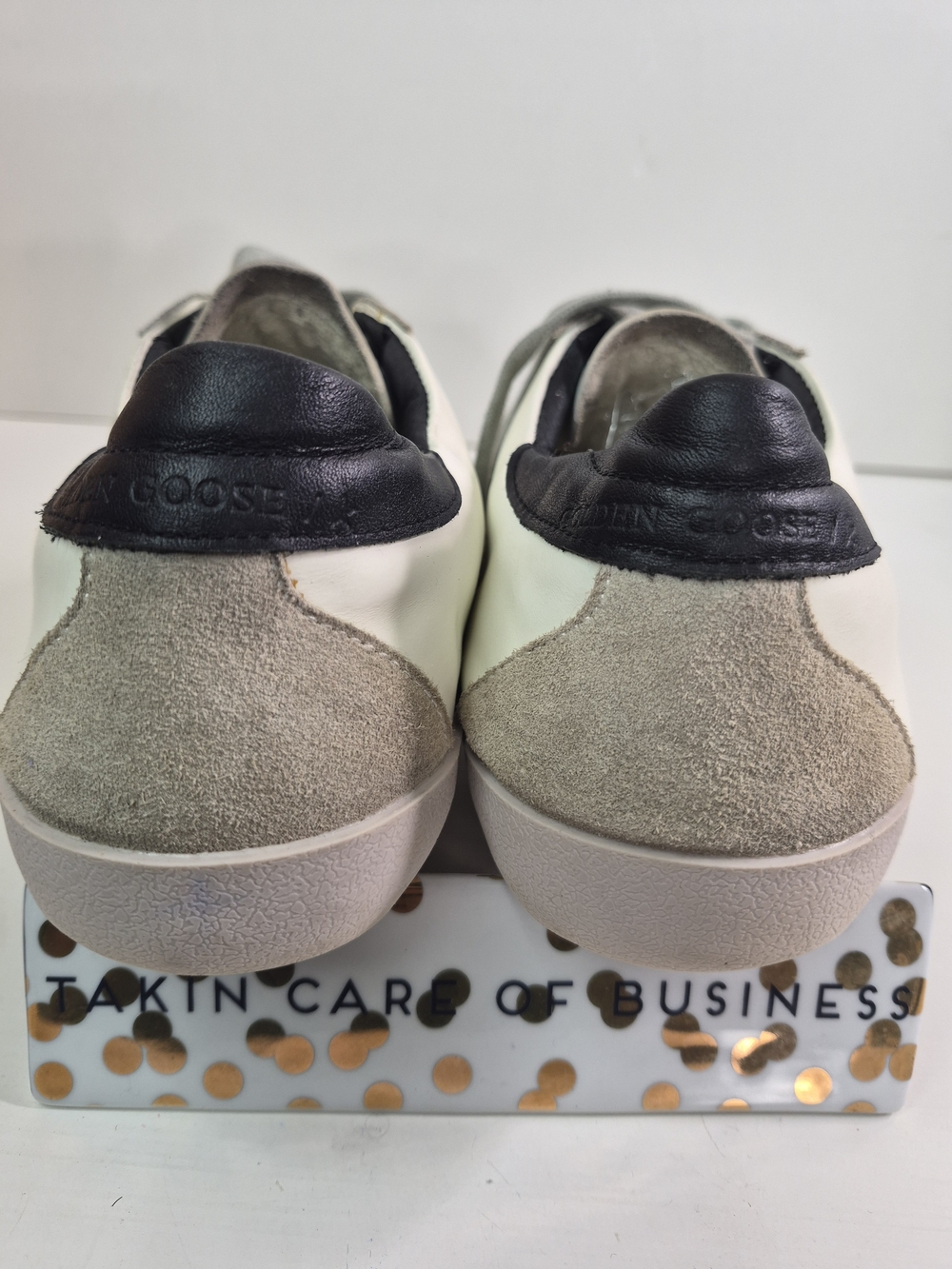Golden Goose White Low-Top Sneakers with Gray Laces - Picture 3 of 8